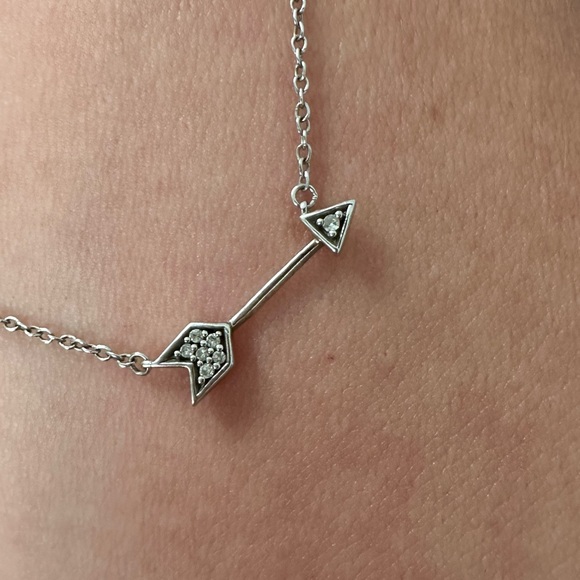 Adina Reyter Diamond Pave’ Tiny Arrow Necklace - Picture 3 of 6